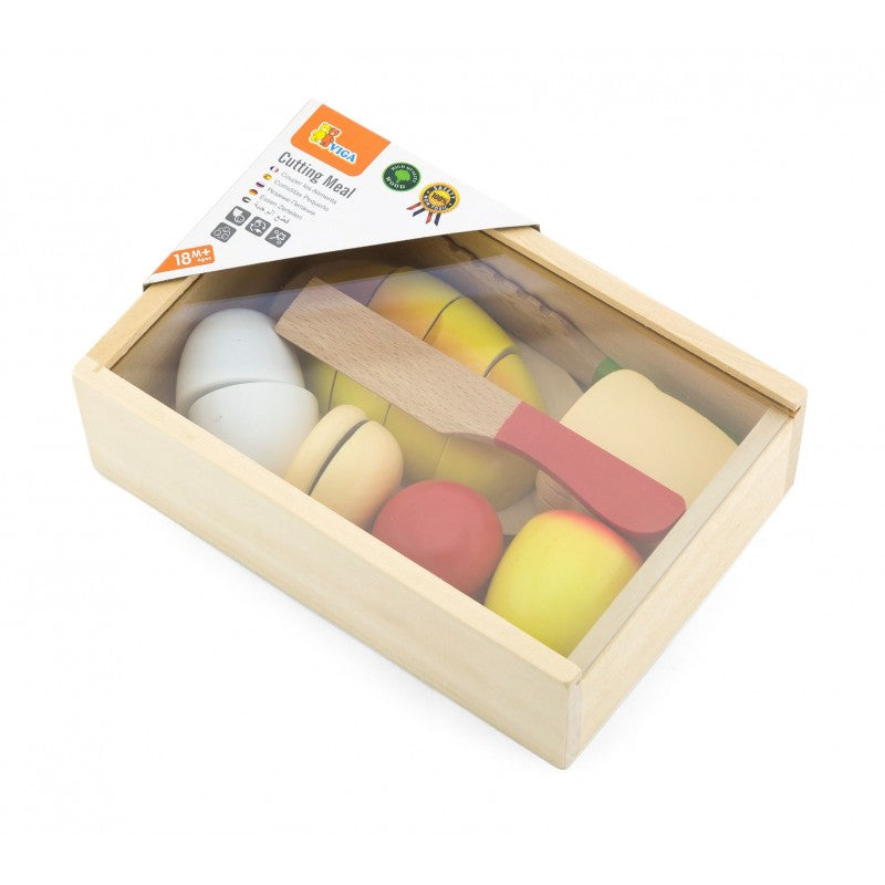 Jucarie de lemn, Alimente de taiat, tip Montessori, +18 luni, VIGA