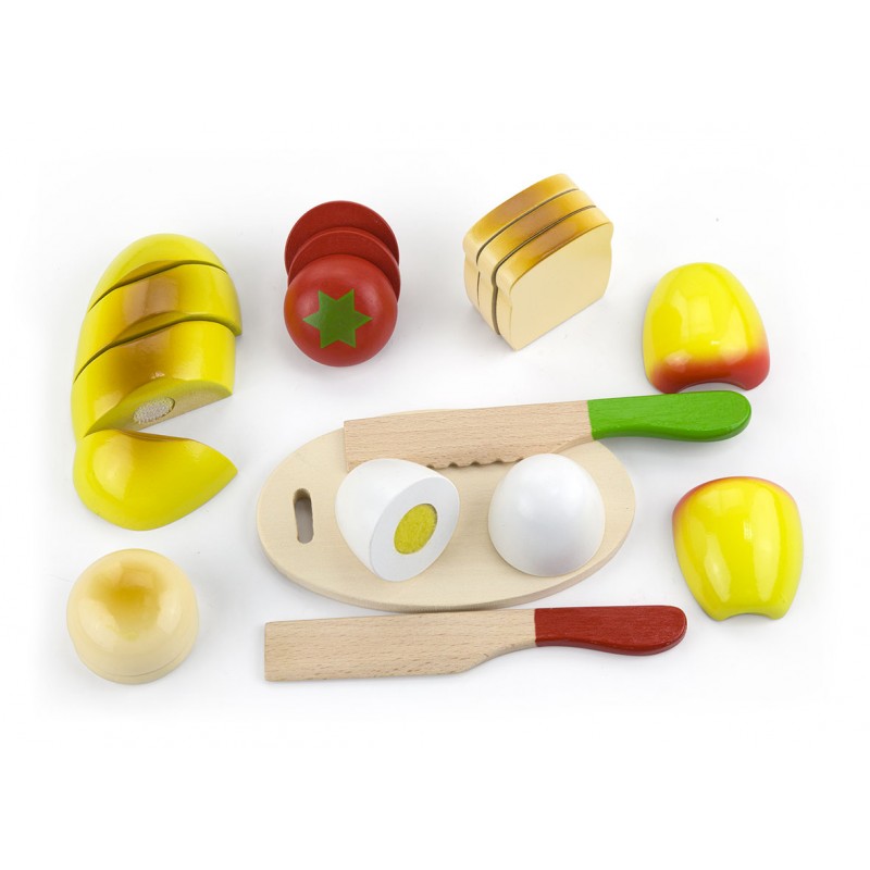 Jucarie de lemn, Alimente de taiat, tip Montessori, +18 luni, VIGA