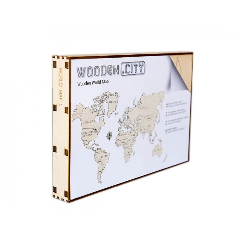 Harta lumii puzzle 3D de perete (L), Wooden City