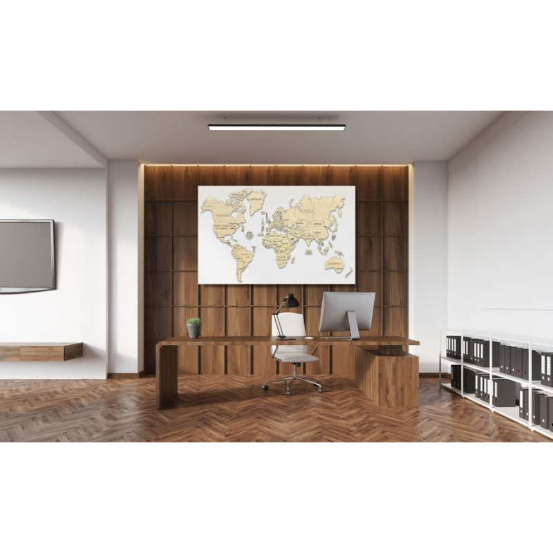 Harta lumii puzzle 3D de perete (XL), Wooden City