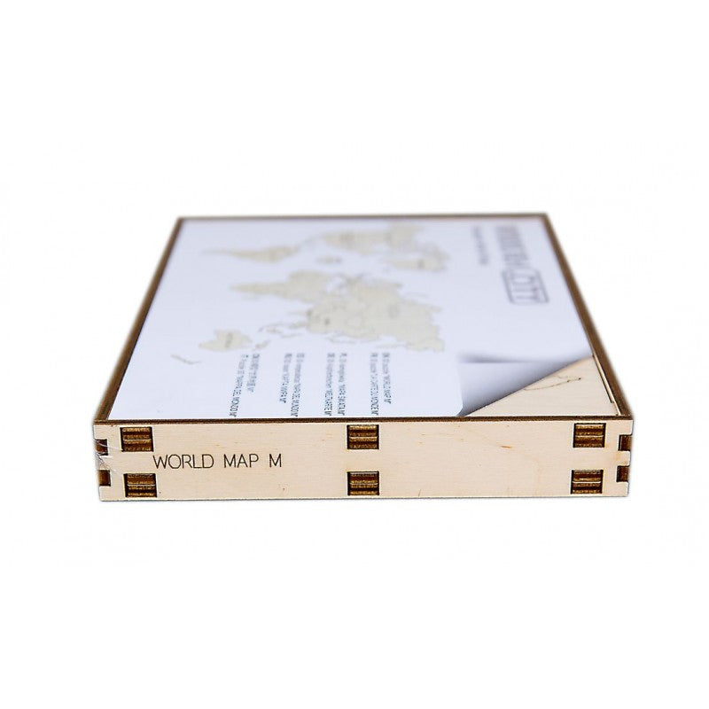 Harta lumii puzzle 3D de perete (M), Wooden City