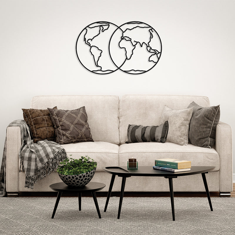 Puzzle 3D decorativ HEMISPHERES OF EARTH din lemn 90 piese @ EWA