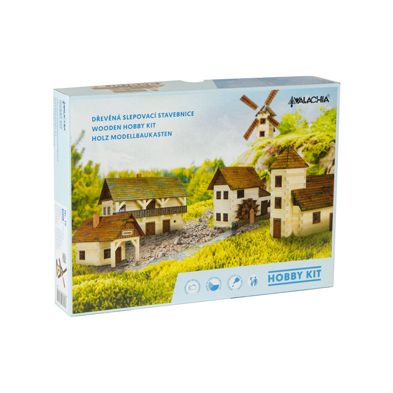 Set constructie arhitectura Casa din busteni, 100 piese din lemn, Walachia