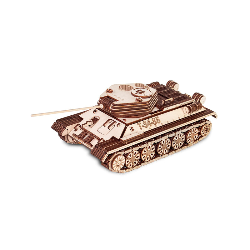 Set constructie cu mecanism Puzzle 3D TANK T-34-85 din lemn 965 piese @ EWA