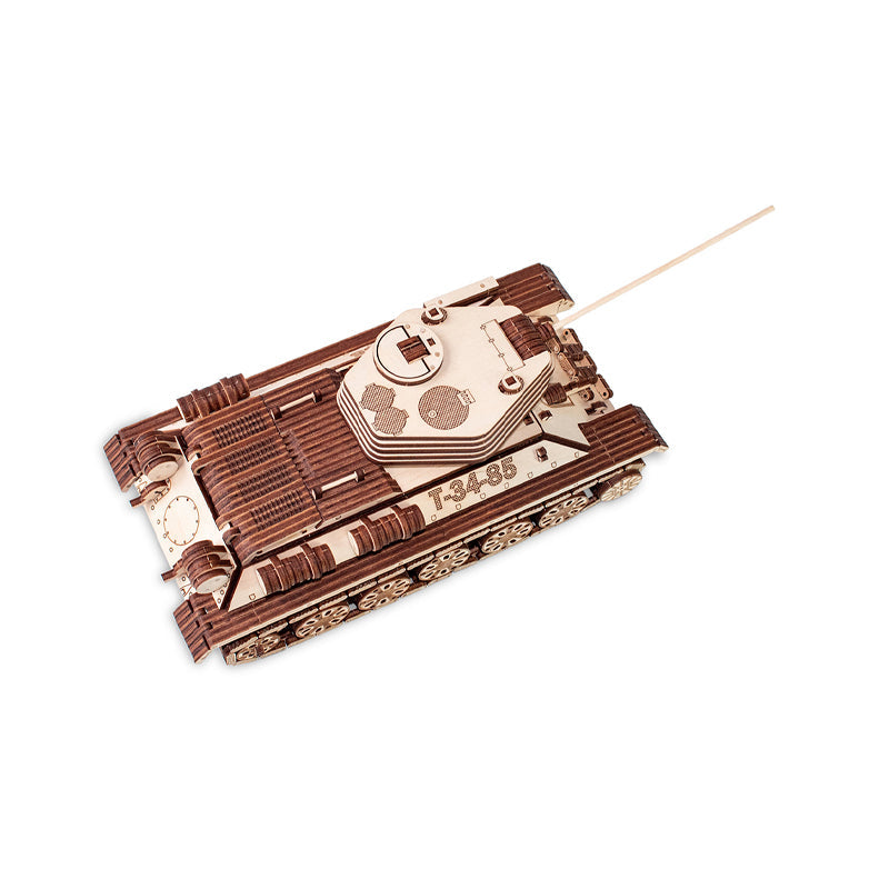 Set constructie cu mecanism Puzzle 3D TANK T-34-85 din lemn 965 piese @ EWA