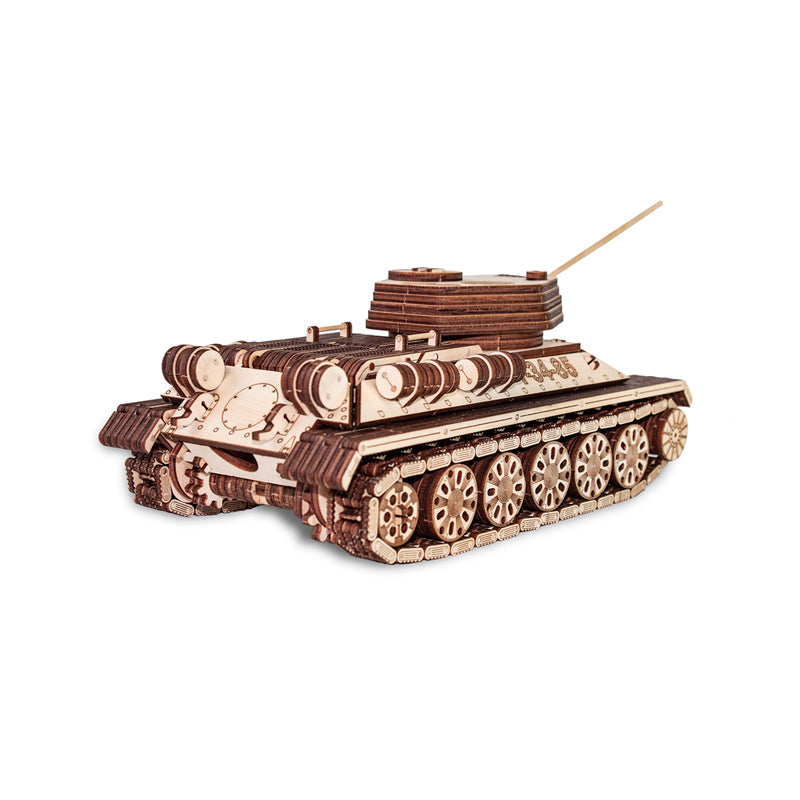 Set constructie cu mecanism Puzzle 3D TANK T-34-85 din lemn 965 piese @ EWA