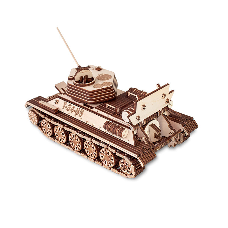 Set constructie cu mecanism Puzzle 3D TANK T-34-85 din lemn 965 piese @ EWA