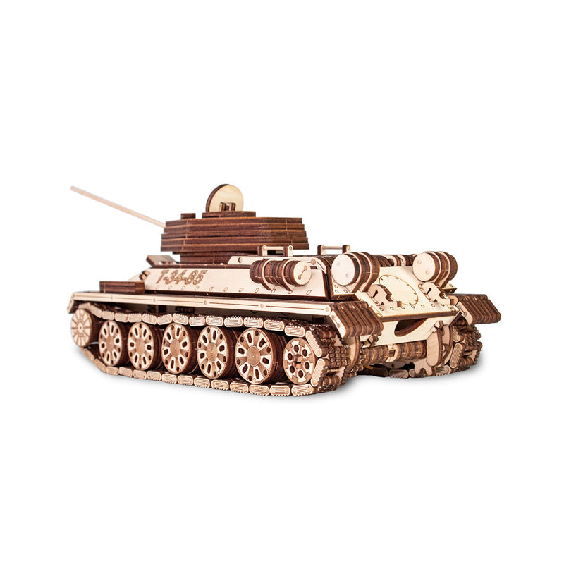 Set constructie cu mecanism Puzzle 3D TANK T-34-85 din lemn 965 piese @ EWA