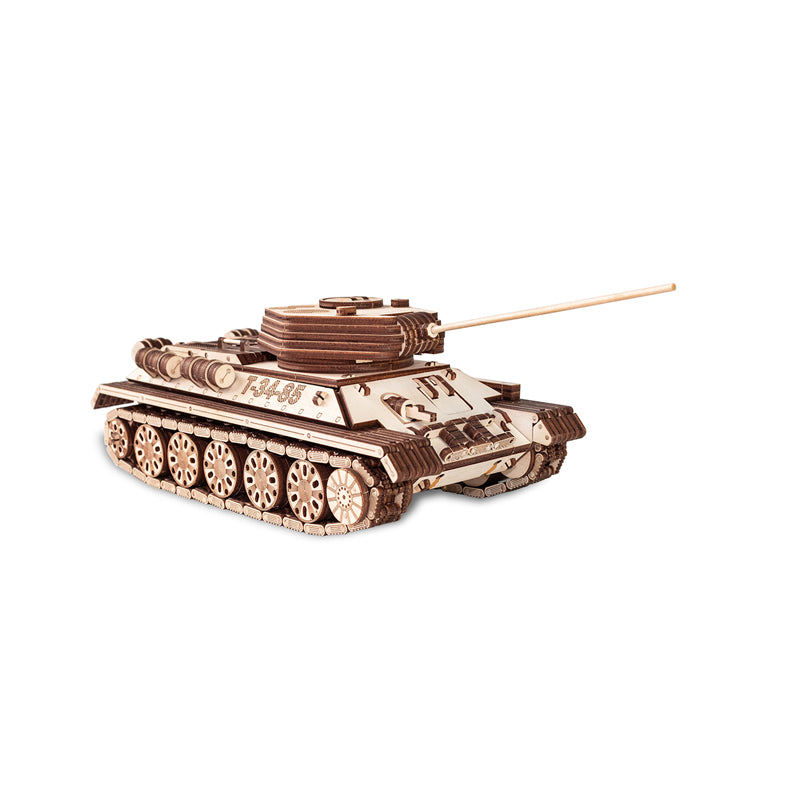 Set constructie cu mecanism Puzzle 3D TANK T-34-85 din lemn 965 piese @ EWA
