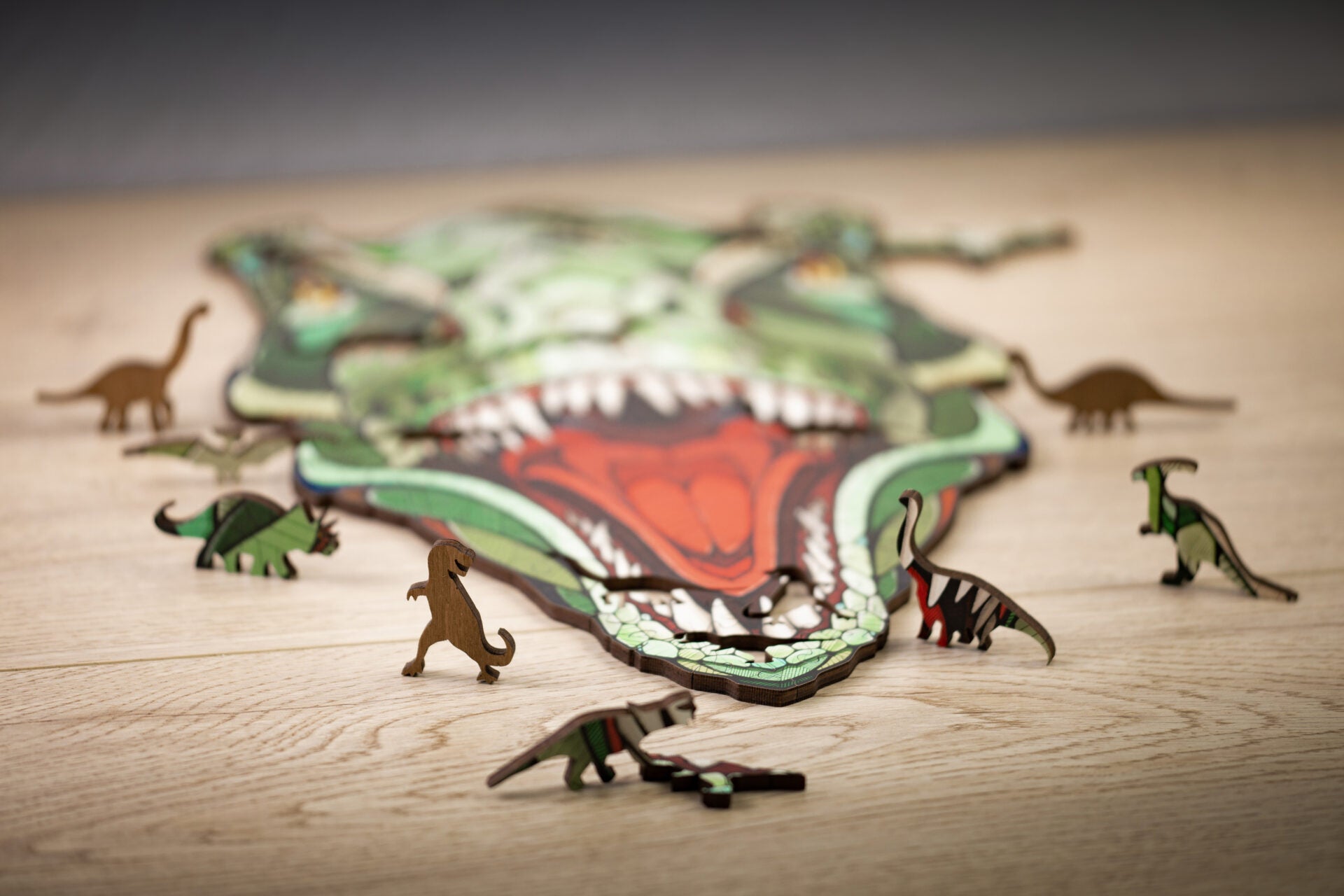 Puzzle din lemn, T-REX, 129 piese @ EWA
