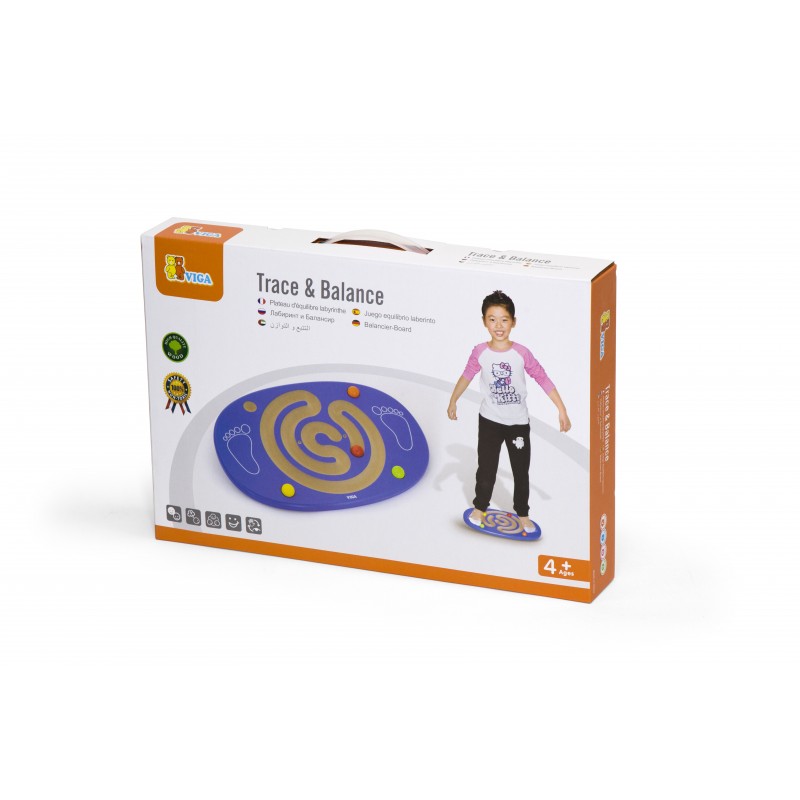 Joc de balans cu labirint, din lemn, tip Montessori,  +3ani, Viga