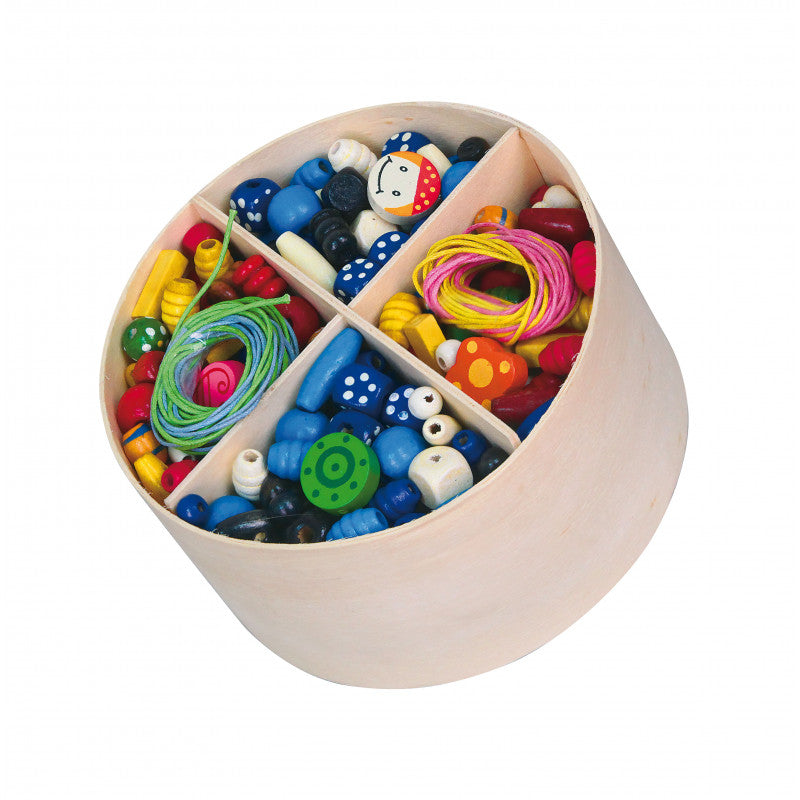 Joc de creatie cu margele din lemn, tip Montessori, +3ani, Viga