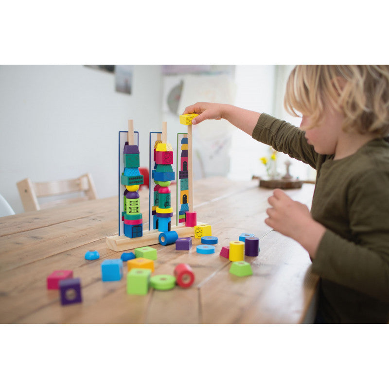 Joc de stivuire Turnuri din margele logice, BS Toys