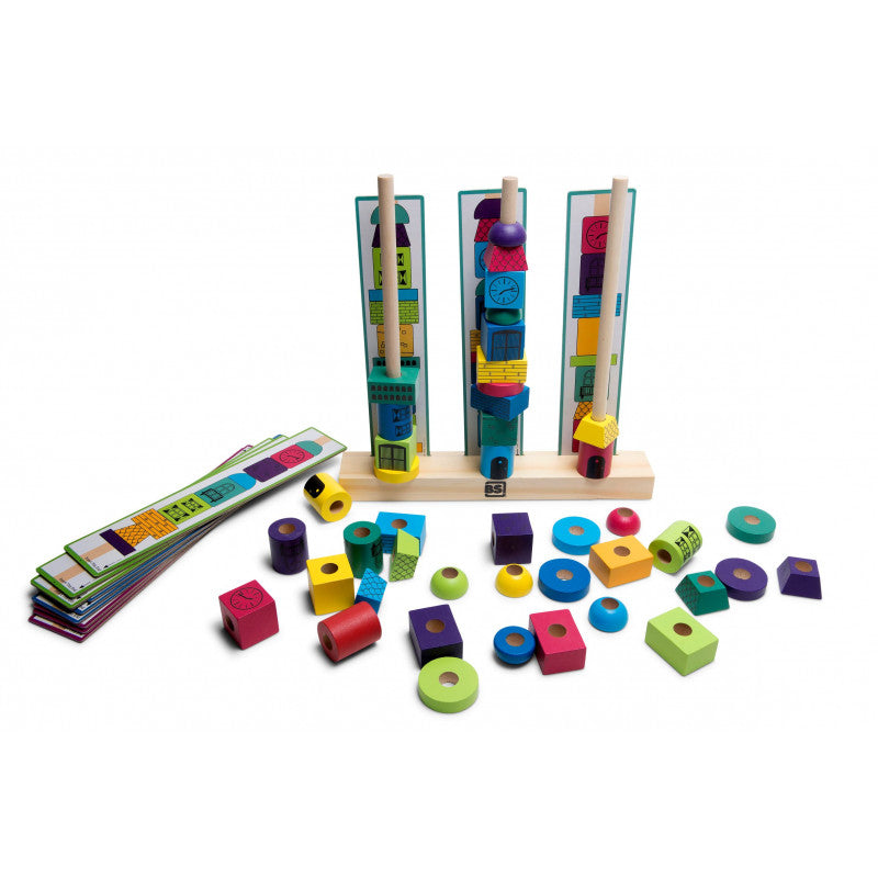 Joc de stivuire Turnuri din margele logice, BS Toys