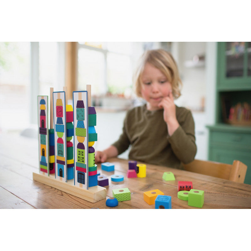 Joc de stivuire Turnuri din margele logice, BS Toys