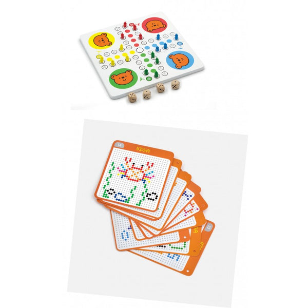 Set 2 jocuri educative, Ludo si Set de creatie cu margele, +3ani, VIGA