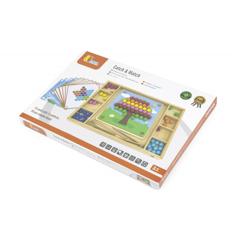 Joc educativ Prinde si potriveste, din lemn, tip Montessori, +3ani, VIGA