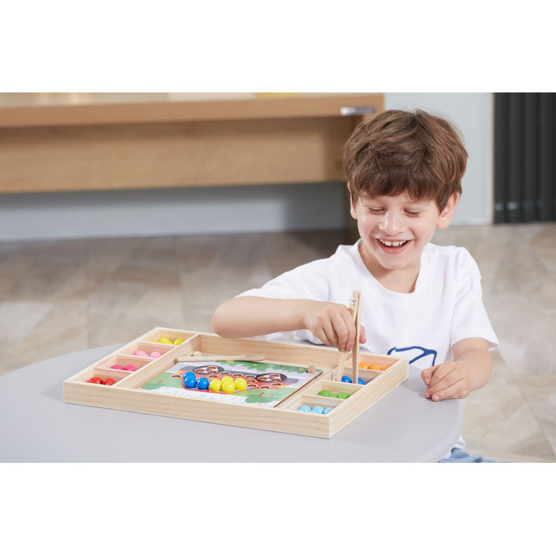 Joc educativ Prinde si potriveste, din lemn, tip Montessori, +3ani, VIGA