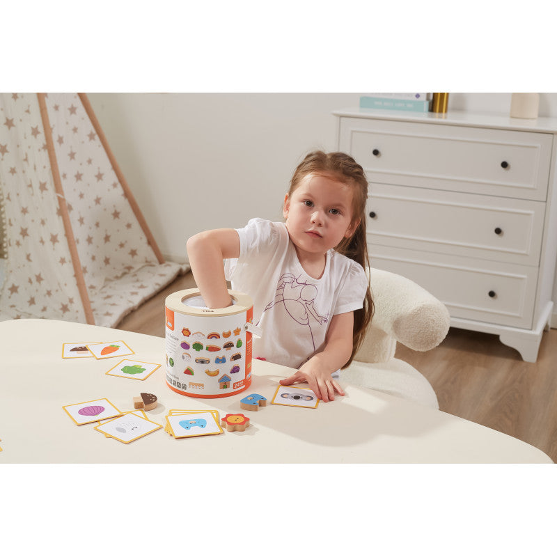 Joc senzorial de asociere Atinge si gaseste,  din lemn, tip Montessori, +3ani, Viga