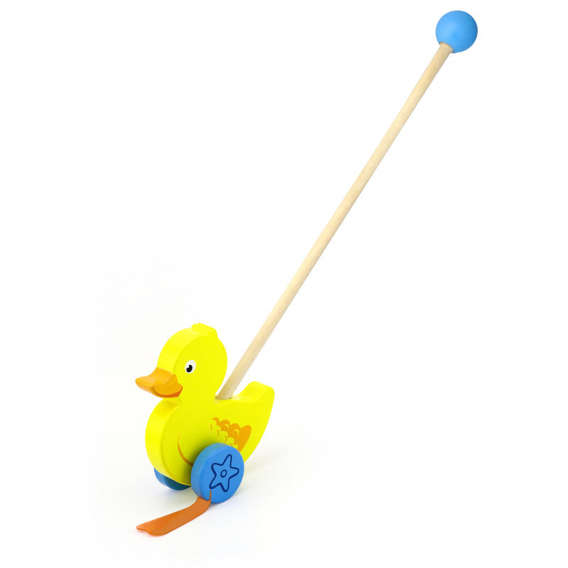 Jucarie de impins - Ratusca, din lemn, tip Montessori, +18luni, VIGA