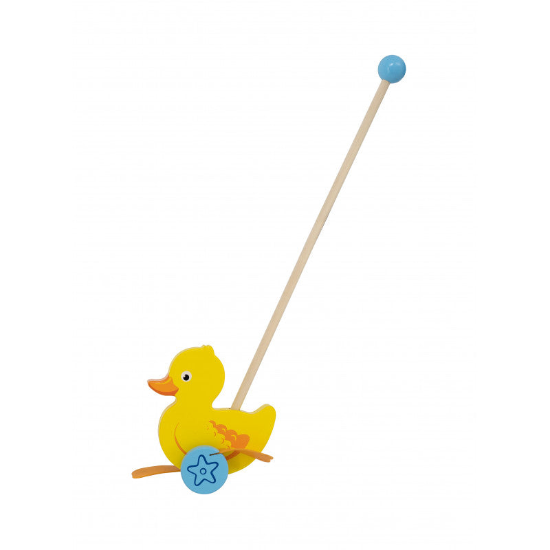 Jucarie de impins - Ratusca, din lemn, tip Montessori, +18luni, VIGA