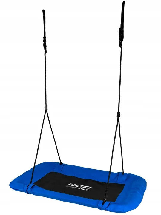 Leagan cuib de barza dreptunghiular, pana la 150 kg, Swingo2 110 x 70 cm, Albastru, Neo-Sport