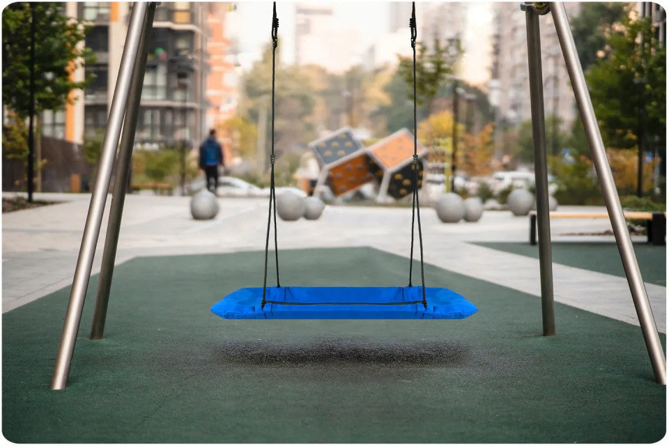 Leagan cuib de barza dreptunghiular, pana la 150 kg, Swingo2 110 x 70 cm, Albastru, Neo-Sport