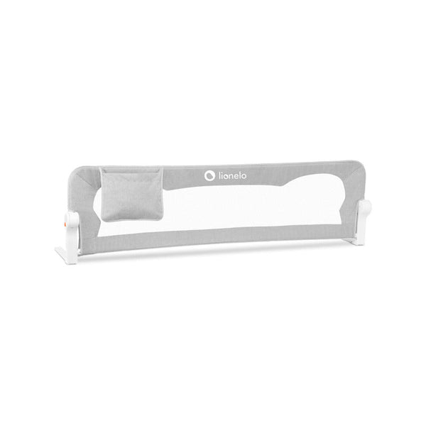 Bariera protectie pat Eva , Cu buzunar accesorii, 150x35 cm, Conform cu standardul european de securitate BS7072, Gri, Lionelo