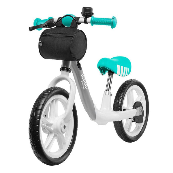 Bicicleta usoara fara pedale Arie, Cu claxon, Saculet pentru depozitare, Cu ghidon si sa reglabile, Greutate 3.7 Kg, Roti din spuma Eva, 12 inch, Conform cu standardul european de securitate EN71, Graphite, Lionelo