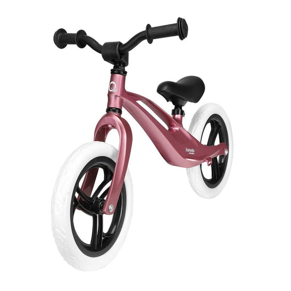 Bicicleta usoara Bart, Fara pedale, Cu cadru din magneziu, Cu ghidon si sa reglabile, Greutate 3 Kg, 12 inch, Conform cu standardul european de securitate EN71, Bubblegum, Lionelo
