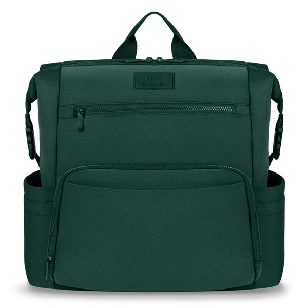 Rucsac impermeabil pentru mamici Cube, Cu 12 compartimente si salteluta de schimbat, Cu prindere universala de carucior, 36 x 36 x 23 cm, Verde, Lionelo