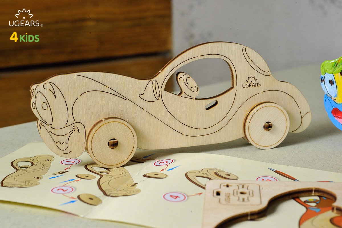 Puzzle 3D Masina, din lemn, +5 ani, uGears