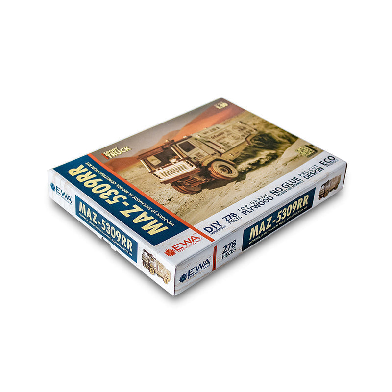 Set constructie cu mecanism Puzzle 3D MAZ 5309RR SCALE 1:30 din lemn 278 piese @ EWA