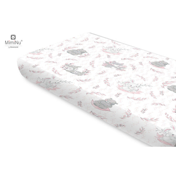 Cearceaf cu elastic, Din bumbac certificat Oeko Tex Standard 100, Pentru pat 160x80 cm, Lulu Rose, MimiNu