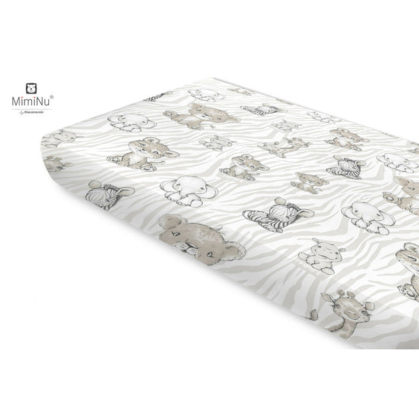Cearceaf cu elastic, Din bumbac certificat Oeko Tex Standard 100, Pentru pat 160x80 cm, Safari Beige, MimiNu