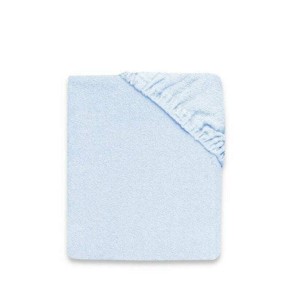 Cearceaf cu elastic, Pentru pat 160x80 cm, Din terry, Material certificat Oeko Tex Standard 100, Light Blue, MimiNu