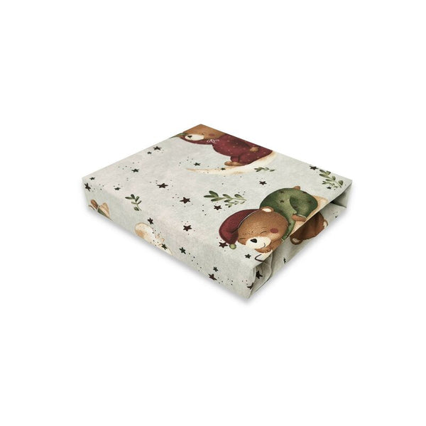 MimiNu - Cearceaf cu elastic pentru patut co-sleeper, Leonie, Dimensiune 83 x 50 cm, Din bumbac certificat Oeko Tex Standard 100, Teddy Bear On Moon