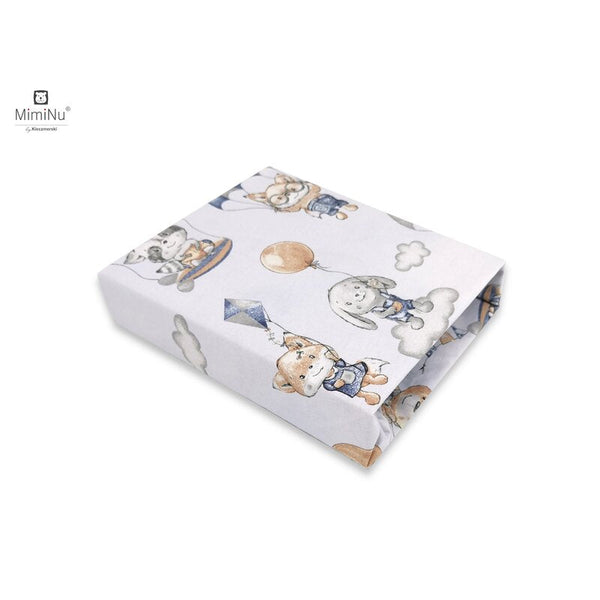 Cearceaf cu elastict din bumbac, dimensiune 90x40 cm, Parachutes Blue, MimiNu