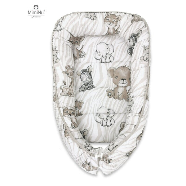 Cosulet bebelus pentru dormit, Baby Cocoon 75x55 cm, Safari Beige, MimiNu