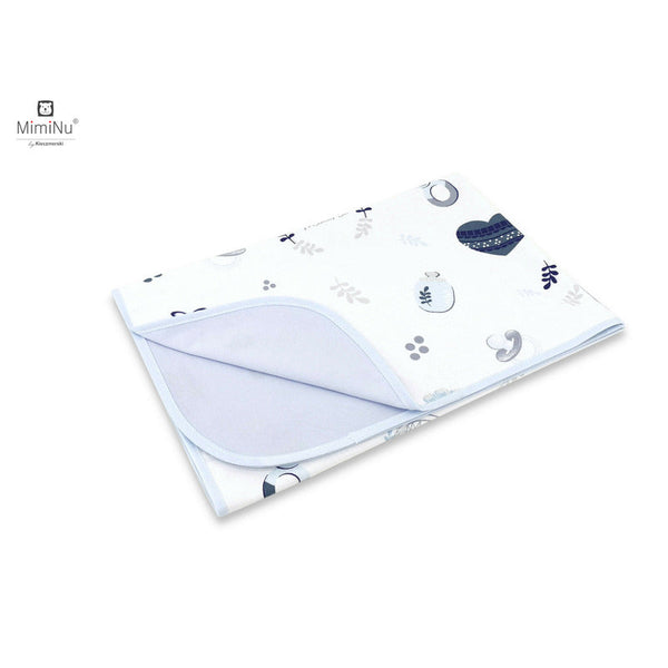 Paturica moale cu doua fete, Dimensiune 75x100 cm, Din bumbac certificat Oeko Tex Standard 100, Baby Shower Blue, MimiNu