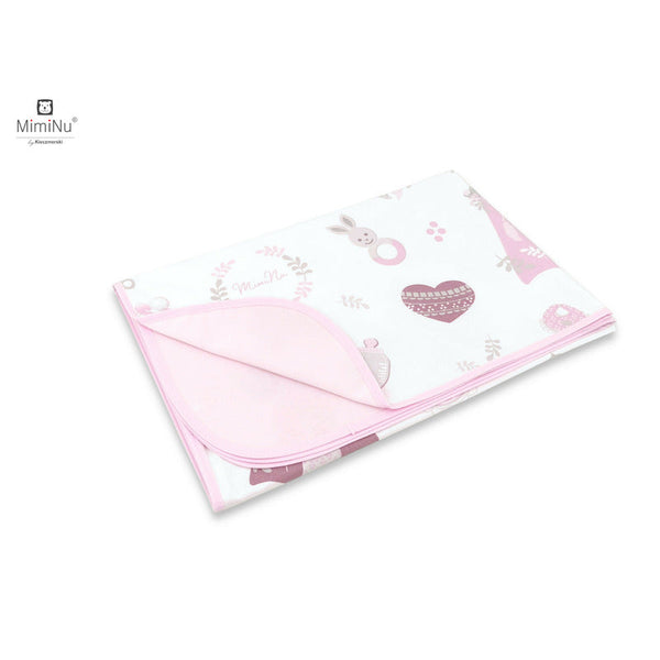 Paturica moale cu doua fete, Dimensiune 75x100 cm, Din bumbac certificat Oeko Tex Standard 100, Baby Shower Pink, MimiNu