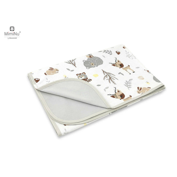 Paturica moale cu doua fete, Dimensiune 75x100 cm, Din bumbac certificat Oeko Tex Standard 100, Forest Friends Beige, MimiNu