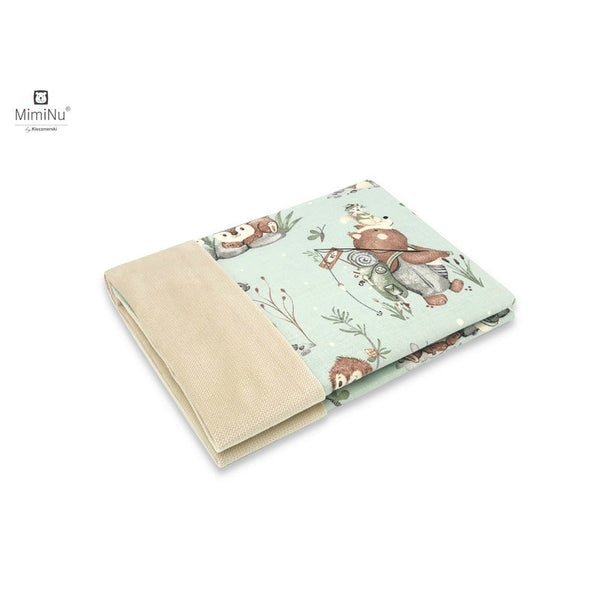 Paturica pufoasa cu doua fete, Dimensiune 75x100 cm, Din tesatura de catifea si bumbac, Materiale certificate Oeko Tex Standard 100, Design, Let\'s Go Natural, MimiNu