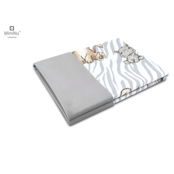 Paturica pufoasa cu doua fete, Dimensiune 75x100 cm, Din tesatura de catifea si bumbac, Materiale certificate Oeko Tex Standard 100, Safari Natural, MimiNu