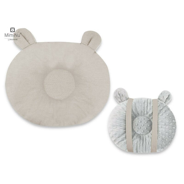 Perna bebelusi Ursulet, multifunctionala, cu doua fete, Minky Beige, MimiNu