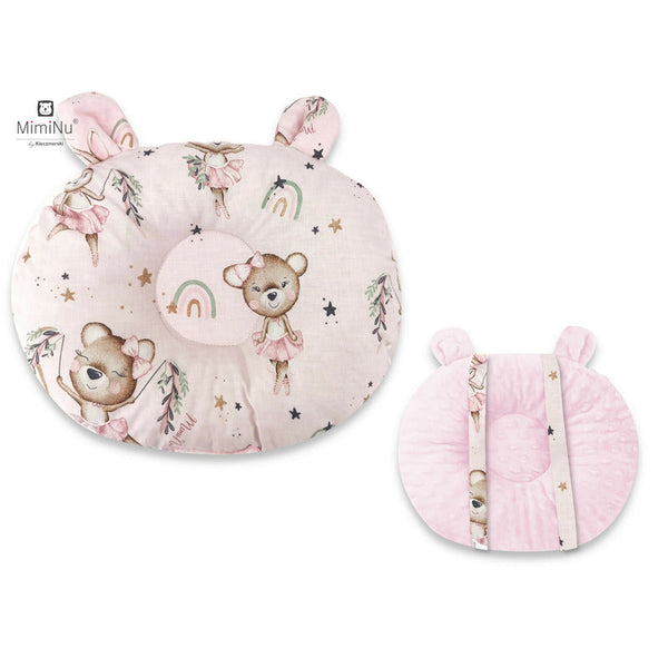 Perna bebelusi Ursulet, Multifunctionala, Cu doua fete, Tesatura pufoasa minky si bumbac, Materiale certificate Oeko Tex Standard 100, Design, Minky Little Ballerina Pink, MimiNu