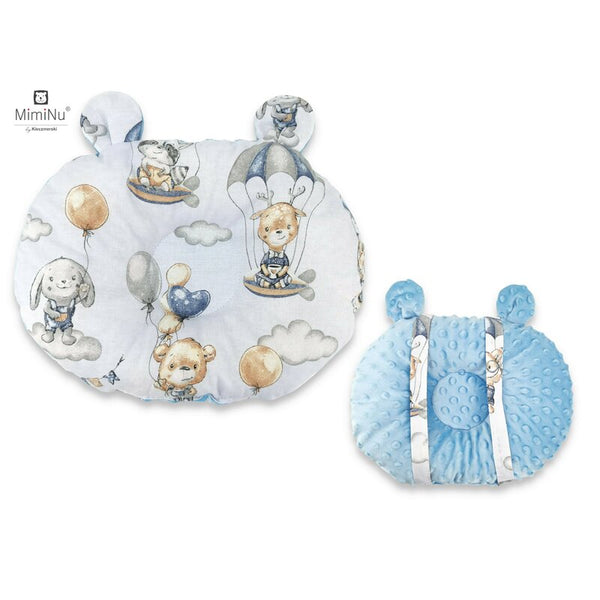 Perna bebelusi Ursulet, multifunctionala, cu doua fete, Minky Parachutes Blue, MimiNu
