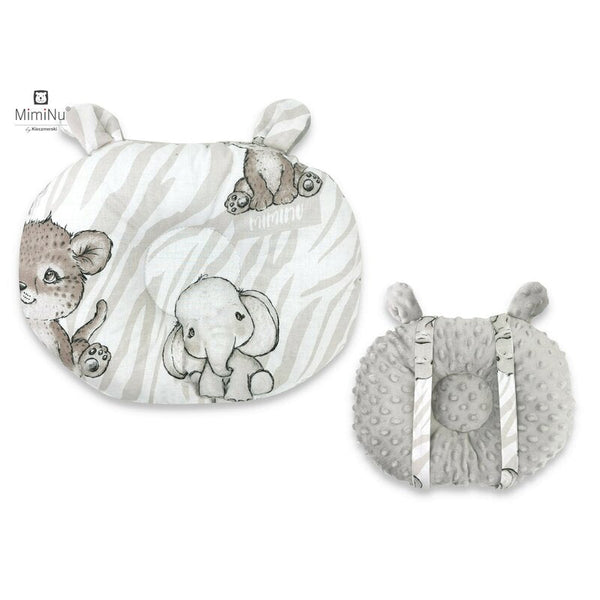 Perna bebelusi Ursulet, multifunctionala, cu doua fete, Minky Safari Beige, MimiNu