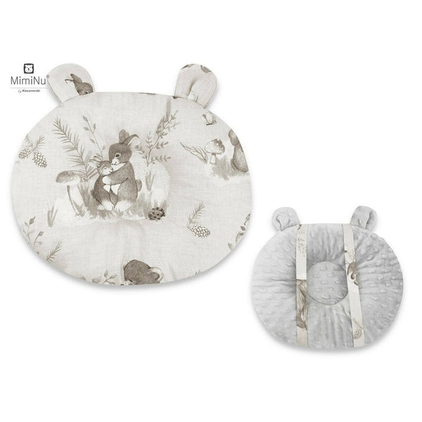 Perna bebelusi Ursulet, multifunctionala, cu doua fete, Minky Calm Forest Beige, MimiNu