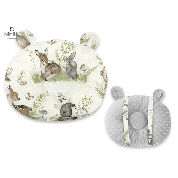 Perna bebelusi Ursulet, multifunctionala, cu doua fete, Minky Calm Forest Natural, MimiNu